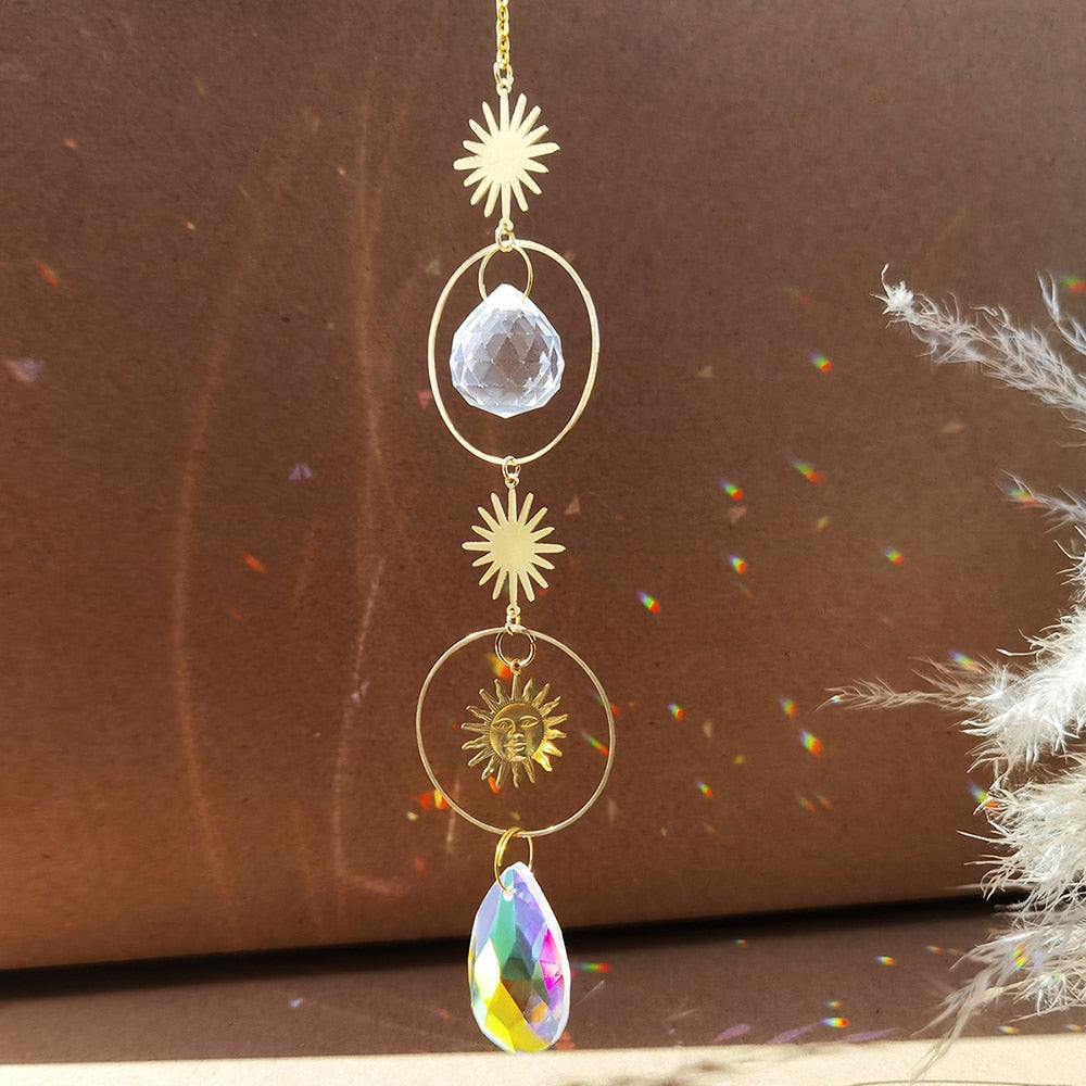 Sun and Moon Crystal Suncatcher