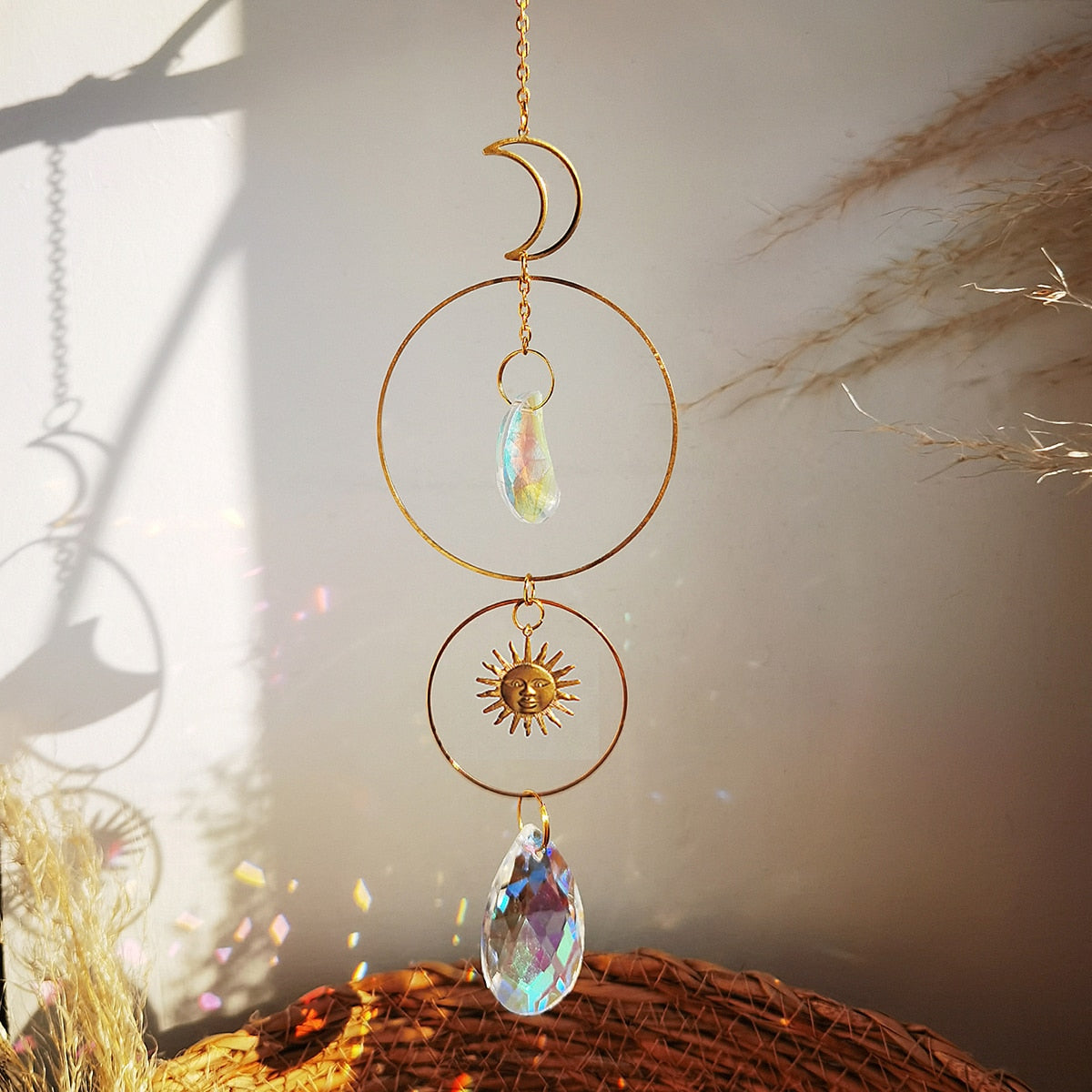 Sun and Moon Crystal Suncatcher