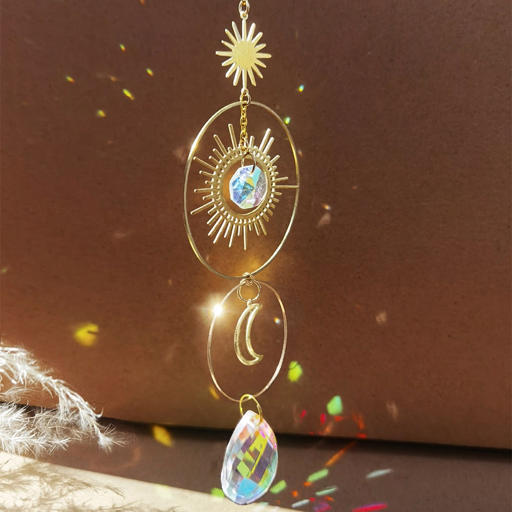 Sun and Moon Crystal Suncatcher