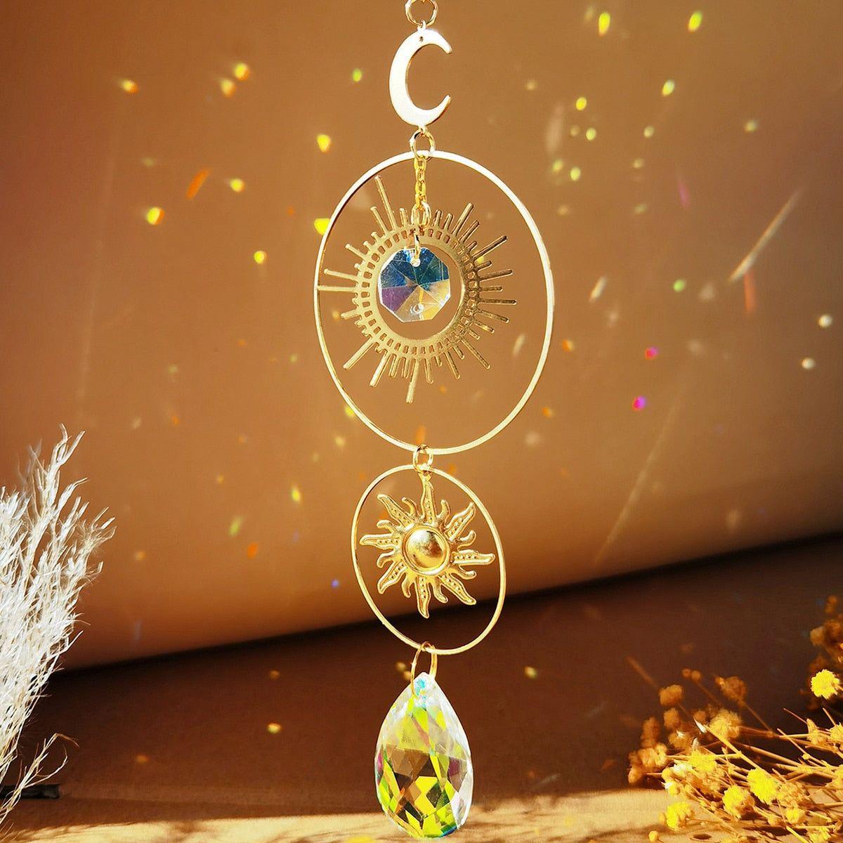 Sun and Moon Crystal Suncatcher