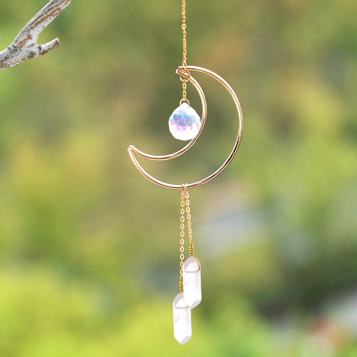 HarmonyBreeze Crystal Wind Chimes - Stained Glass Dream Catcher