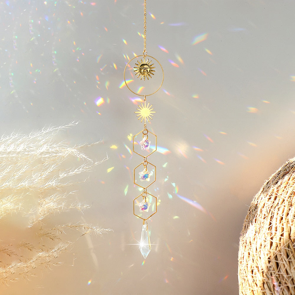 Sun and Moon Crystal Suncatcher