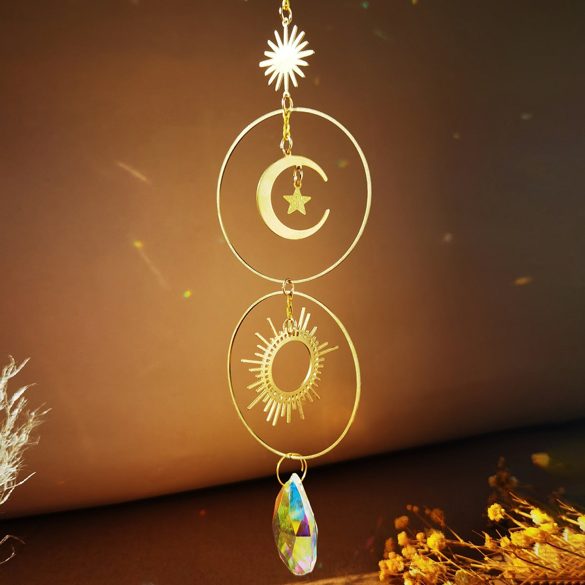 Sun and Moon Crystal Suncatcher