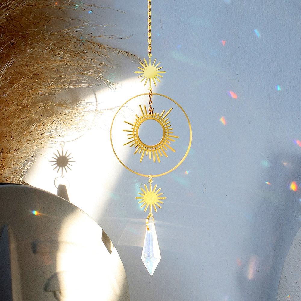 Sun and Moon Crystal Suncatcher