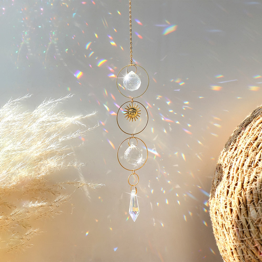 Sun and Moon Crystal Suncatcher