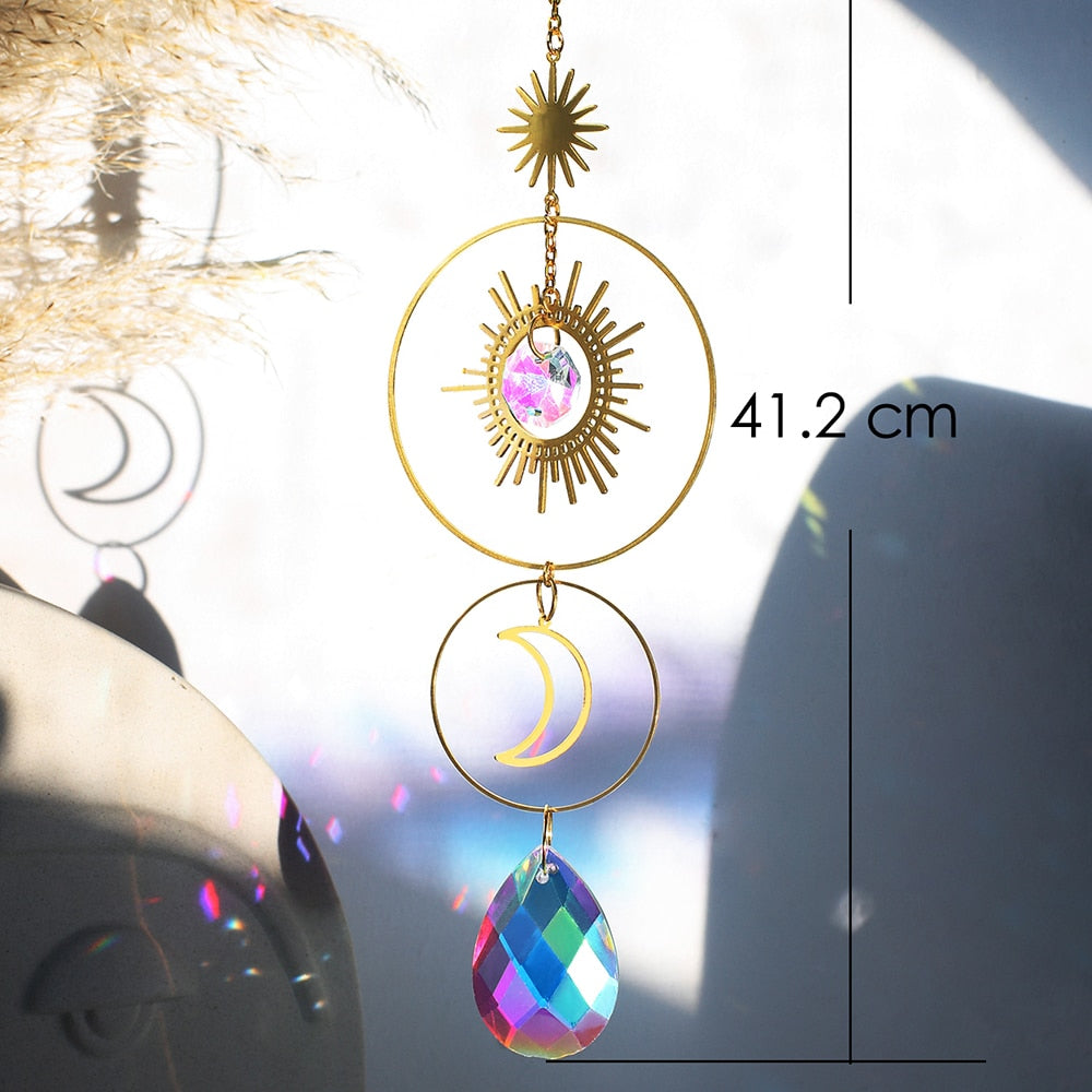 Sun and Moon Crystal Suncatcher