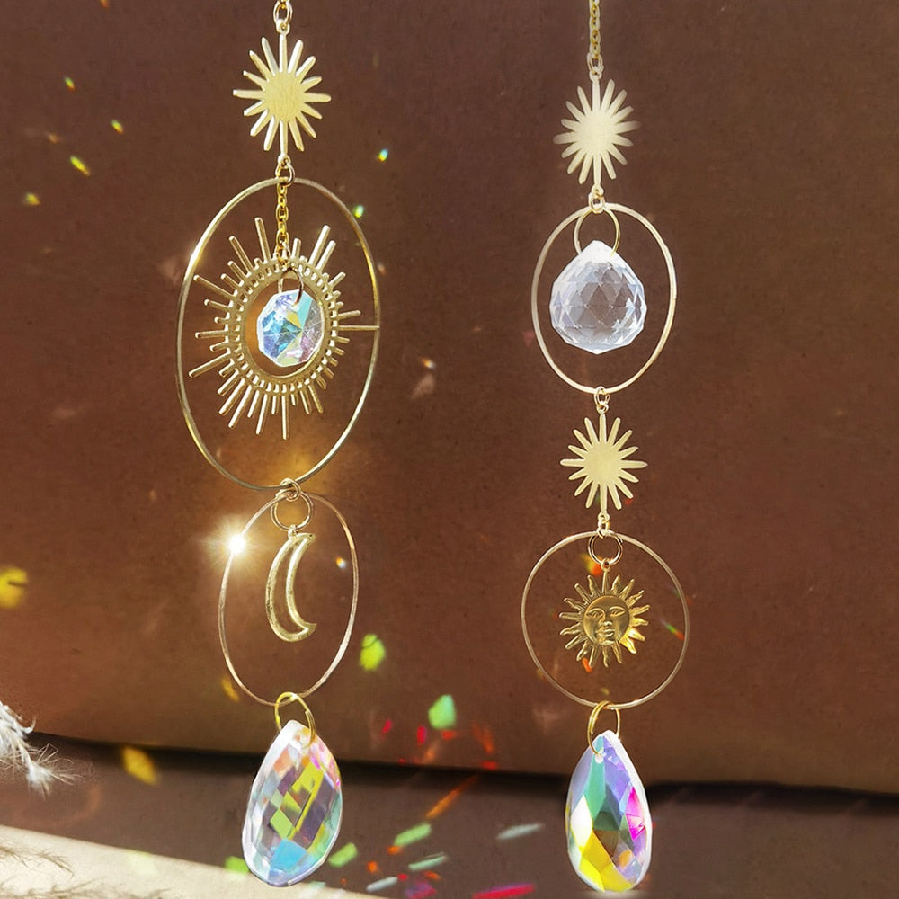 Sun and Moon Crystal Suncatcher